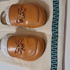 Tory Burch Tory Charm Mule in Brandy Calf Leather